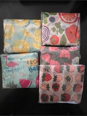 5 reusable fold up totes